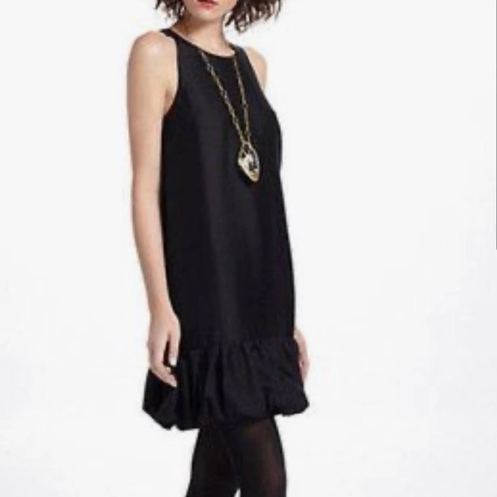 Leifsdottir silk + cotton black mini dress with pockets